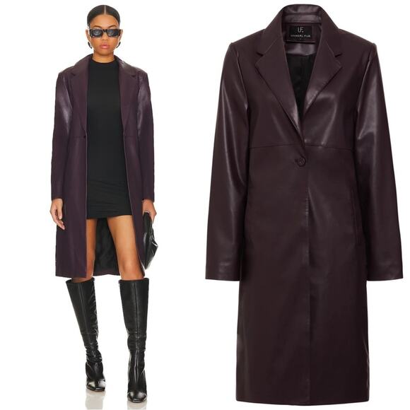 Unreal Fur Jackets & Blazers - Unreal Fur Mack Structured Trench Coat Size Small NWT Plum Purple